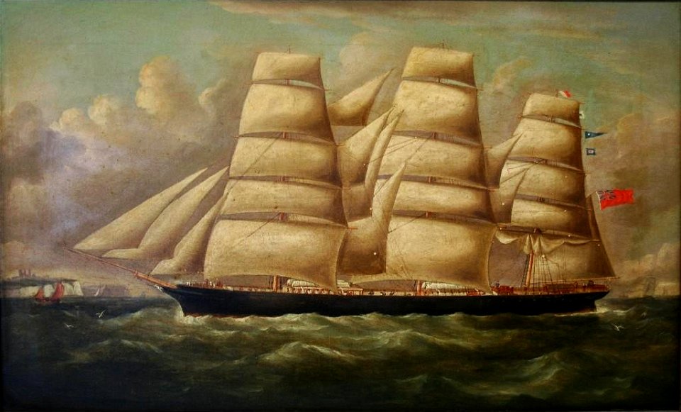 Richard Ball Spencer - Forward Ho, a full-rigged ship off Dover