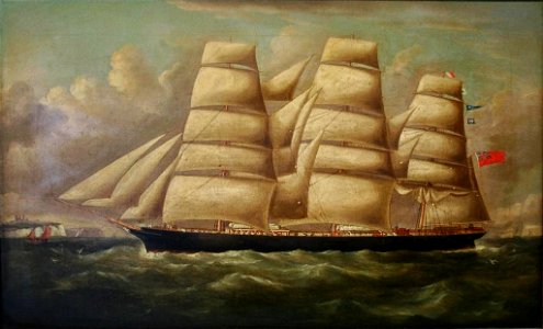 Richard Ball Spencer - Forward Ho, a full-rigged ship off Dover
