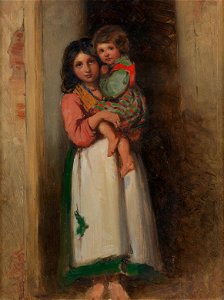 Richard Buckner (1812-83) - A Neapolitan peasant girl with a child - RCIN 403866 - Royal Collection