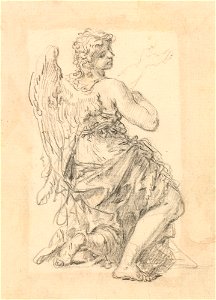 Ricci - A study for a kneeling angel c. 1727, RCIN 907103