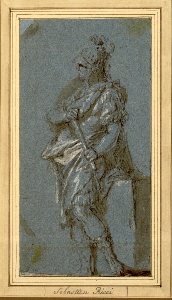 Ricci - Stehender Feldherr in antiker Rüstung (Agamemnon) im Profil, 1755