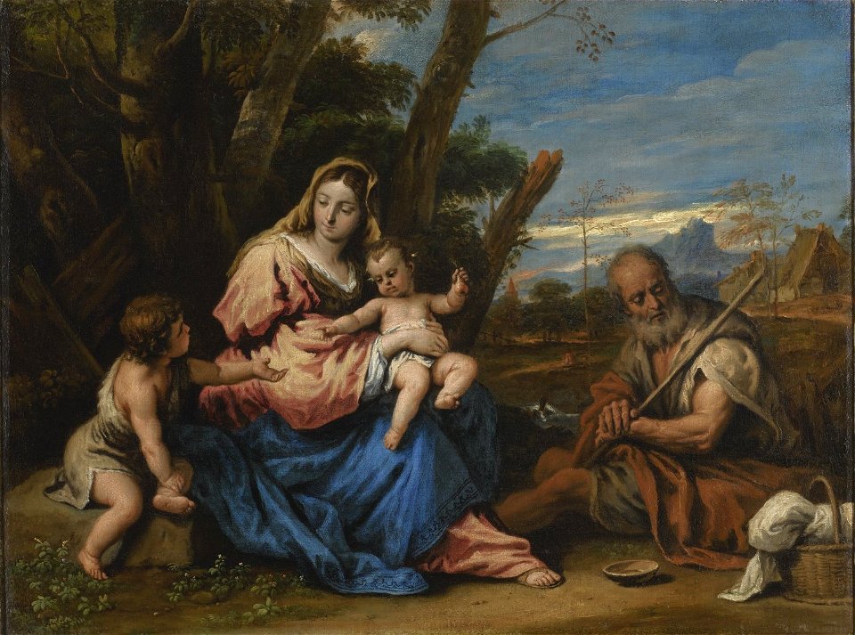 HOLY FAMILY WITH THE INFANT SAINT JOHN THE BAPTIST by Sebastiano Ricci