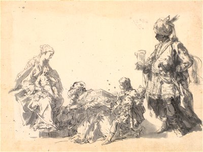 Ricci - A study for the Adoration of the Magi c. 1726, RCIN 907096
