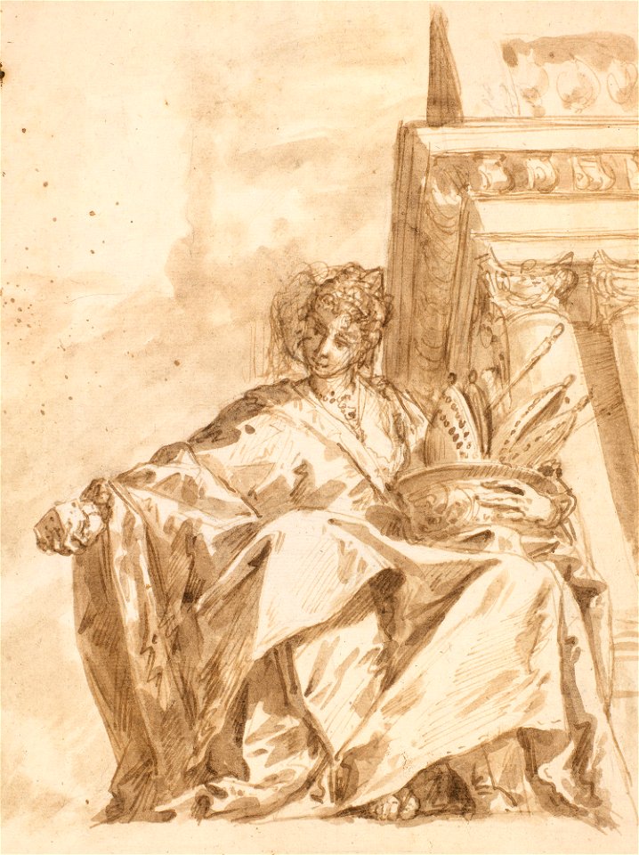 Ricci - Study for the figure of Fortune c. 1720, RCIN 907020