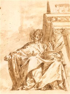 Ricci - Study for the figure of Fortune c. 1720, RCIN 907020