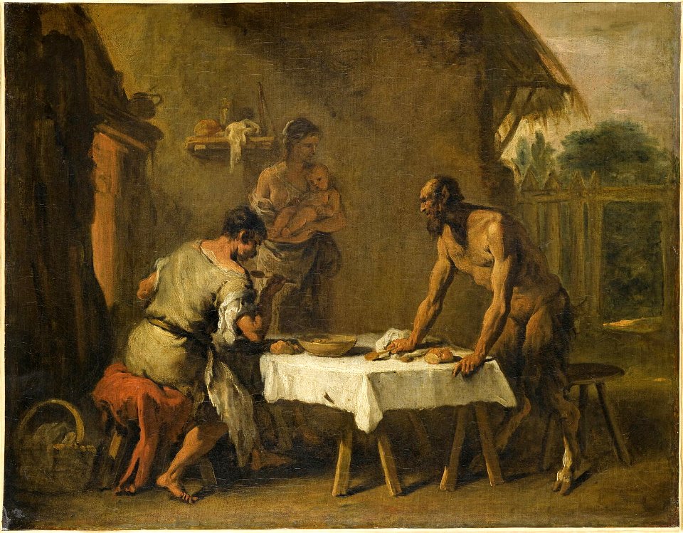Ricci - Le satyre et le paysan, vers 1710, INV 65