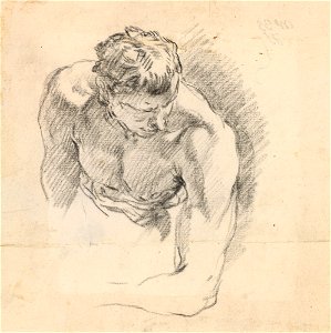 Ricci - A study for a male figure c. 1724, RCIN 907078
