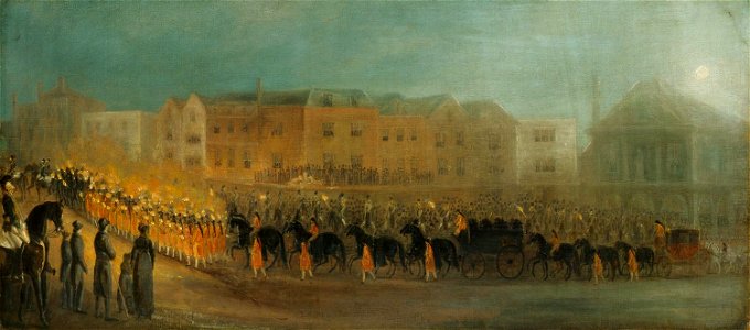 Richard Barrett Davis (1782-1854) - The Funeral Procession of Queen Charlotte - RCIN 403548 - Royal Collection