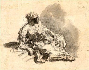 Ricci - A study of a woman and child c. 1725 - c. 1726, RCIN 907113