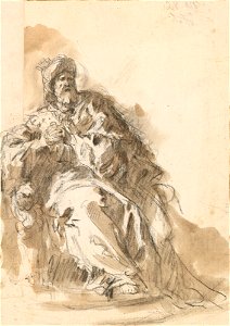 Ricci - A study for King David c. 1728, RCIN 907062