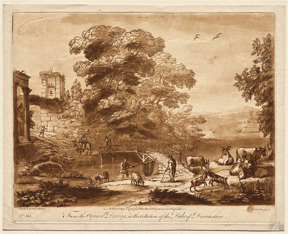 Richard Earlom (British, 1743-1822), Claude Lorrain (French, 1604-1682), John Boydell - Landscape, Plate No. 60 - 1998.214 - Cleveland Museum of Art