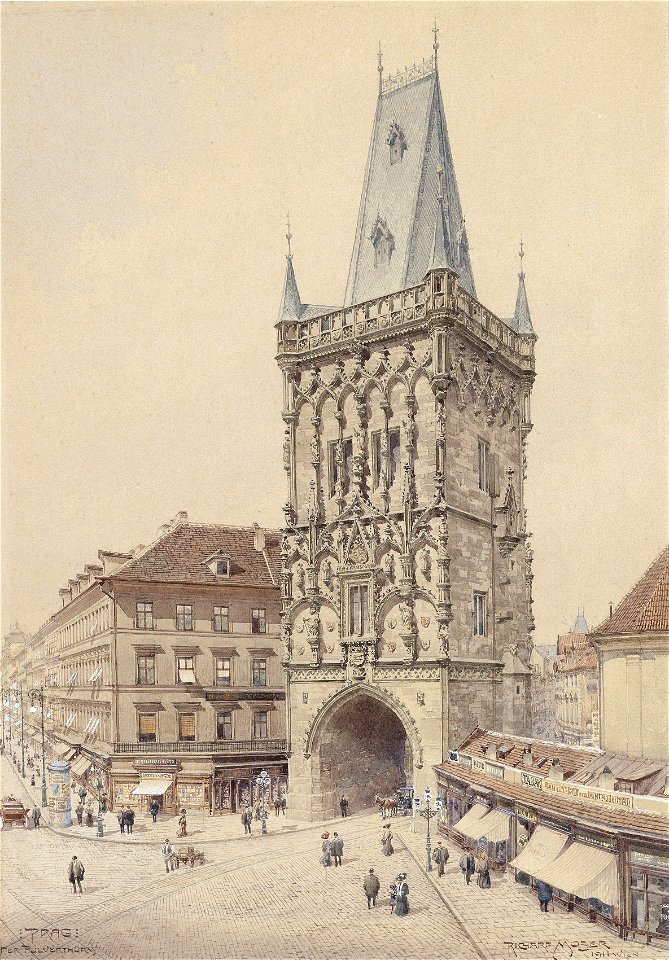 Richard Moser Prag Pulverturm 1911