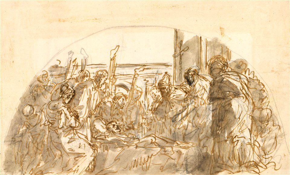 Ricci - A study for the arrival of the body of St Mark c. 1728, RCIN 907115