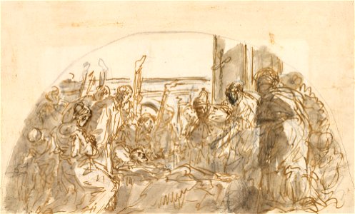 Ricci - A study for the arrival of the body of St Mark c. 1728, RCIN 907115