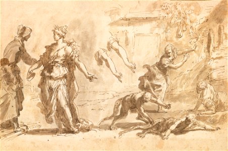 Ricci - Stellio changed into a lizard c. 1700 - c. 1710, RCIN 907046