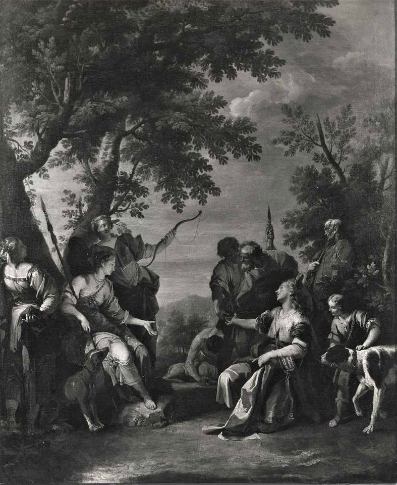 Ricci - Meleagro dona ad Atalanta la testa del cinghiale Calidonio, Collezione D. Dear
