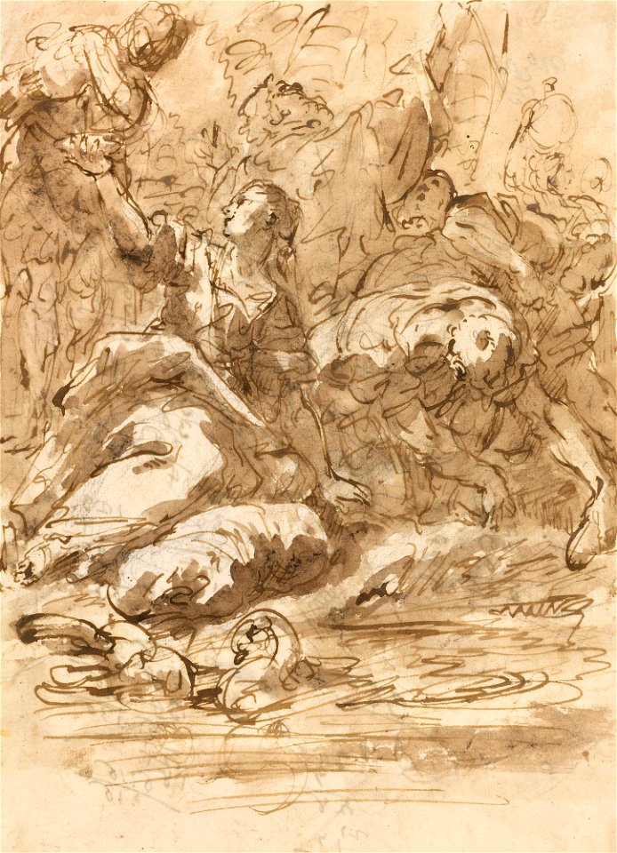 Ricci - Study for Moses striking the Rock c. 1716 - c. 1730, RCIN 907014