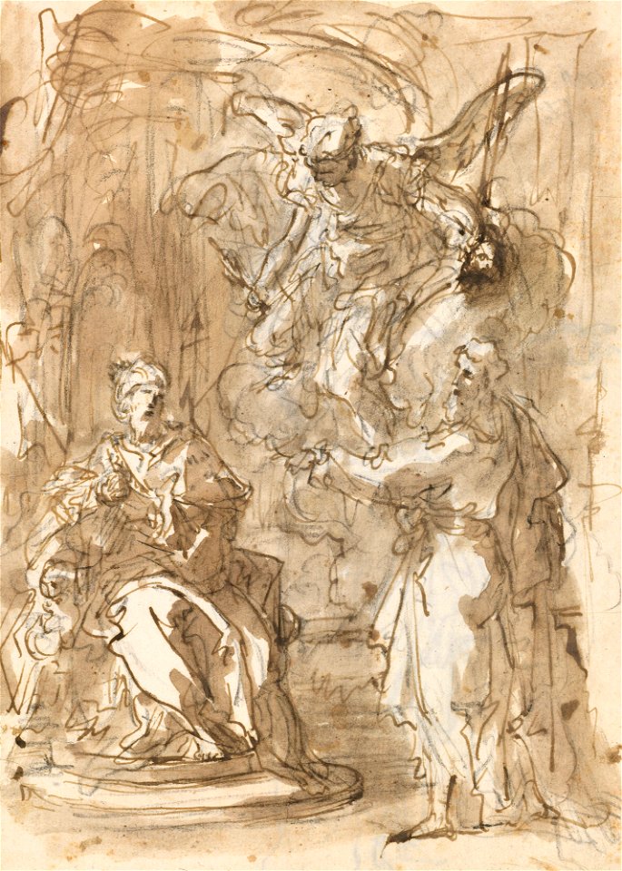 Ricci - David rebuked by Nathan c. 1728, RCIN 907056