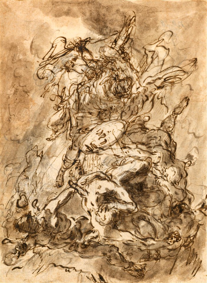 Ricci - St Michael driving out Satan and his angels c. 1720, RCIN 907052
