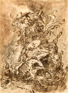 Ricci - St Michael driving out Satan and his angels c. 1720, RCIN 907052