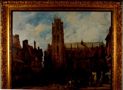 Richard Parkes Bonington - Cathedral of Notre Dame and Market Place at Caudebec-en-Caux - 1943.183 - Fogg Museum