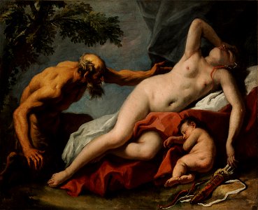 Sebastiano Ricci - Venus and Satyr - Google Art Project. Free illustration for personal and commercial use.