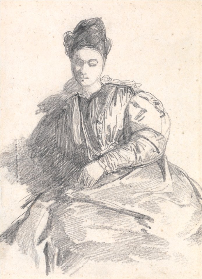 Richard Parkes Bonington - Study of a Seated Woman - Google Art Project
