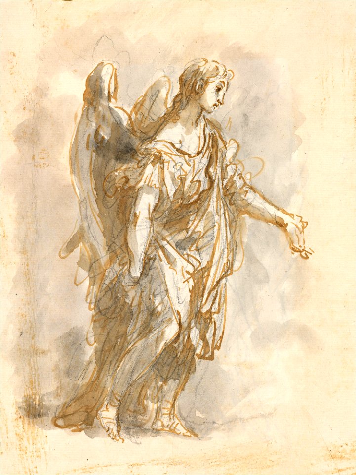 Ricci - A study for an angel c. 1728, RCIN 907120