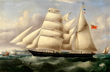 Richard B. Spencer - The Brigantine Fanny Alice off Dover. Free illustration for personal and commercial use.