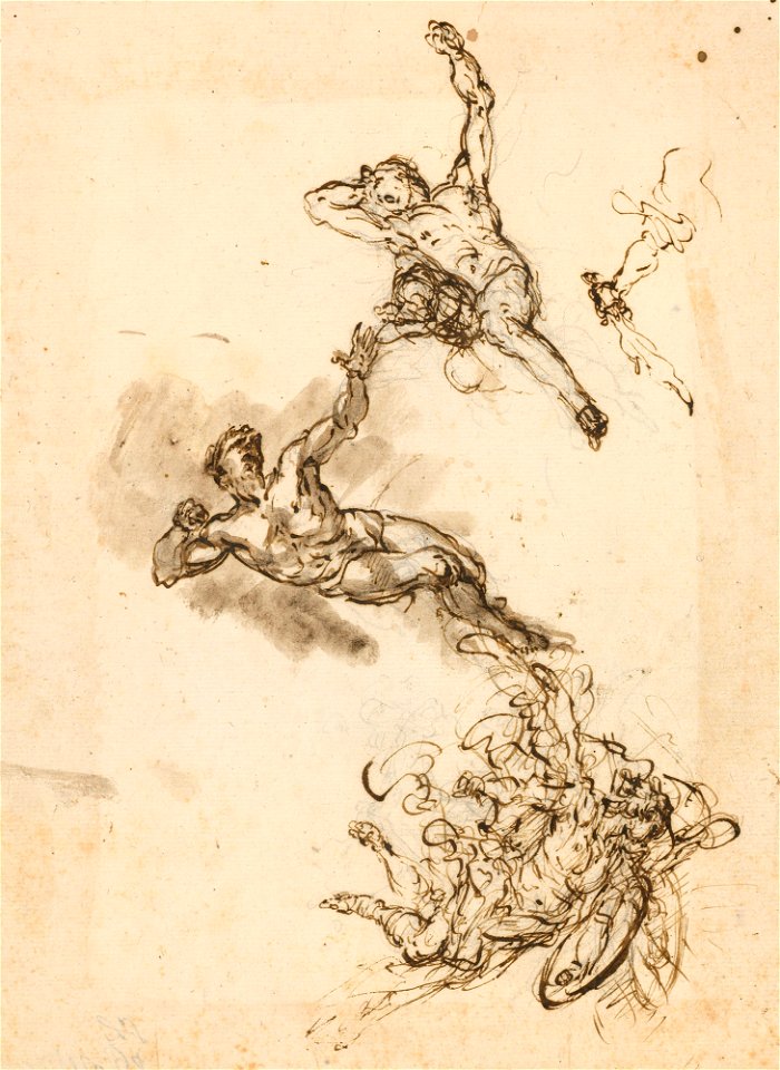 Ricci - St Michael driving out Satan and his angels c. 1720, RCIN 907048