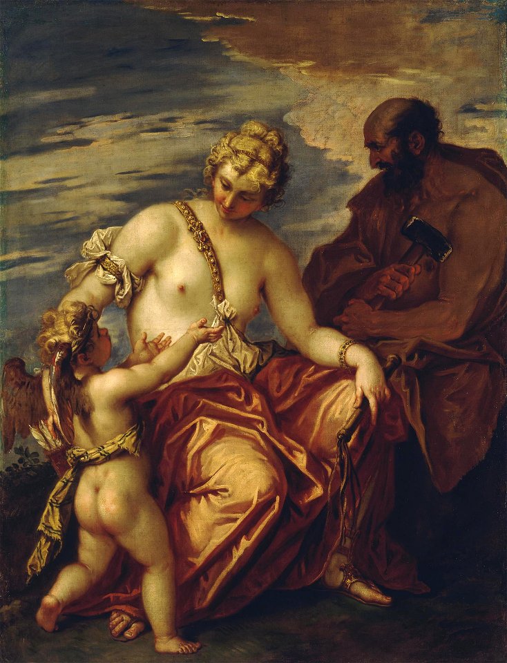 Ricci - Venus, Mars and Cupid, circa 1695, ГЭ-9517