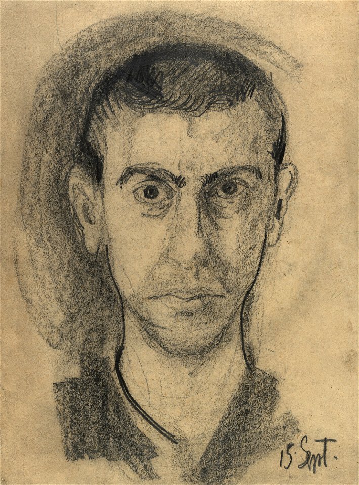 Richard Gerstl - Selbstbildnis Richard Gerstl (Vorder- und Rückseite)