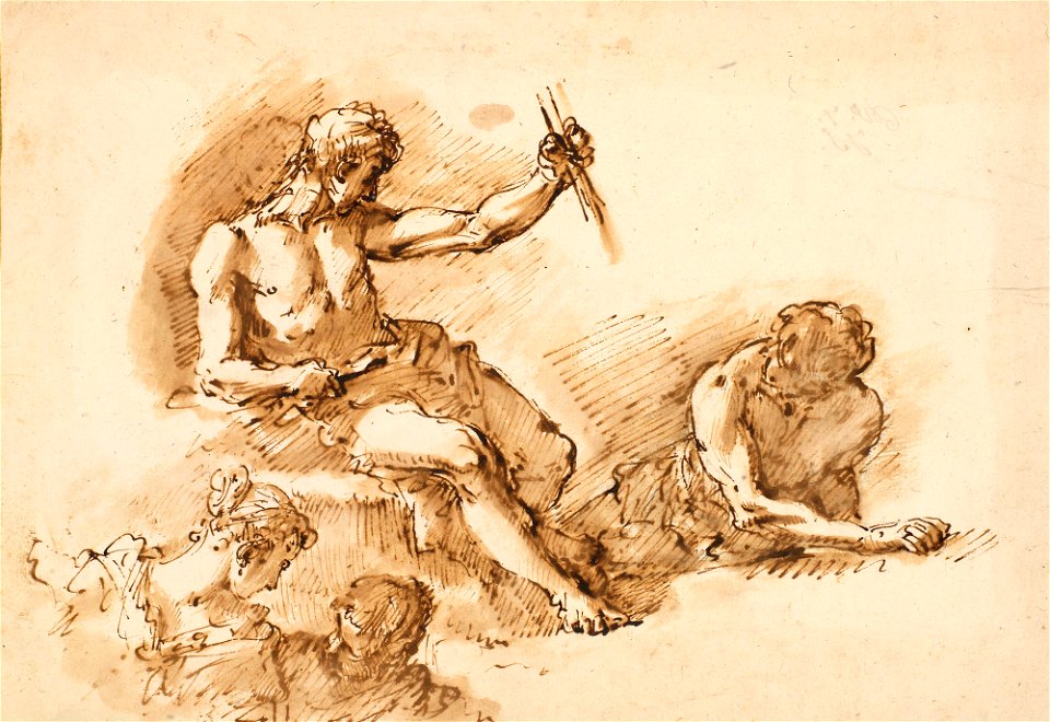 Ricci - Various figure studies c. 1730, RCIN 907019