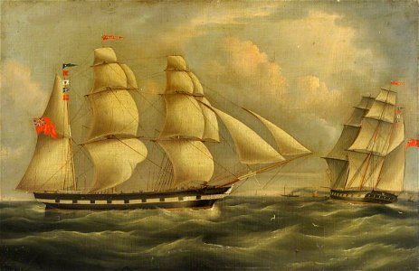 Richard Ball Spencer (1812-1897) - The Barque 'Bellevue' - BHC3228 - Royal Museums Greenwich