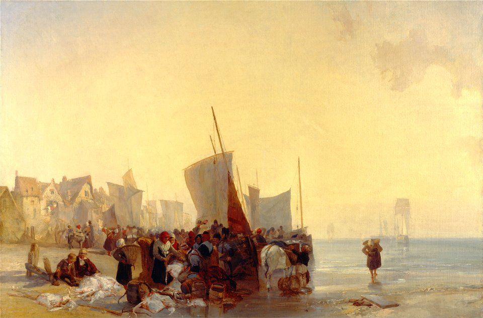 Richard Parkes Bonington - Fishmarket - Google Art Project