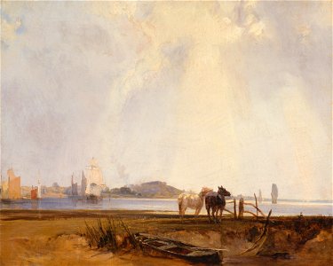 Richard Parkes Bonington - Landscape near Quilleboeuf, France - Google Art Project