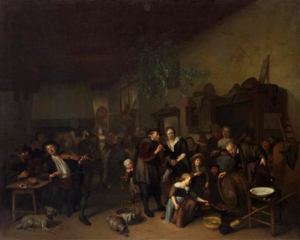 Richard Brakenburgh - Herberginterieur met dansende boeren - GG 629 - Kunsthistorisches Museum