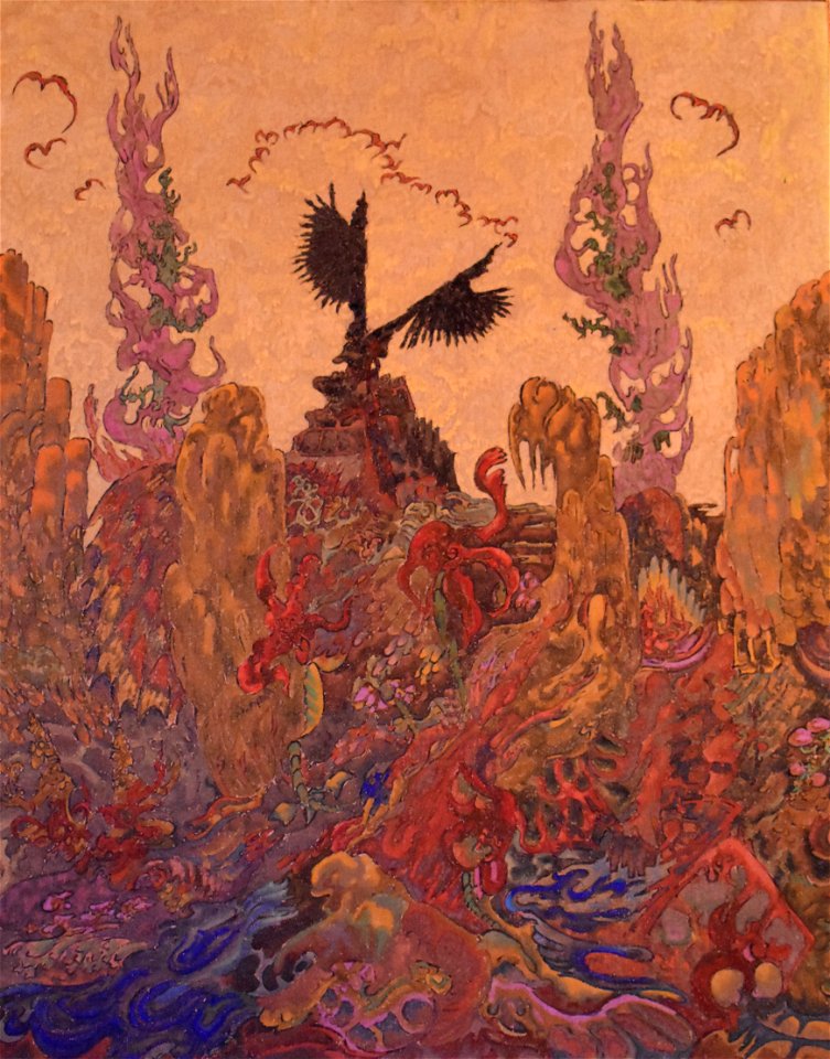 Richard Burgsthal - Paysage aux oiseaux