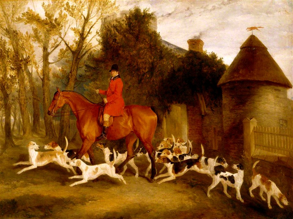 Richard Barrett Davis (1782-1854) - Thomas Sebright with the Fitzwilliam Hounds - 446664 - National Trust