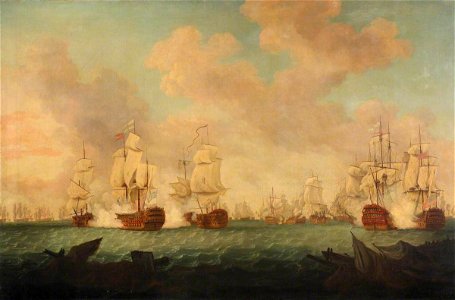Richard Paton (1717-1791) - The Battle of The Saints, 12 April 1782 - BHC0442 - Royal Museums Greenwich