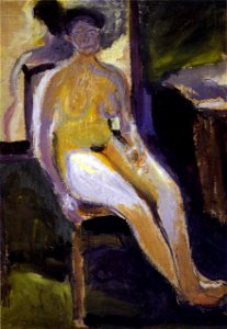 Richard Gerstl - Sitzender Frauenakt, Autumn 1908