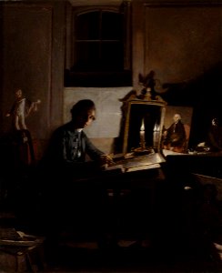 Richard Morton Paye (1750-c.1821) - Self Portrait of the Artist Engraving a Portrait of Percival Pott - 446692 - National Trust