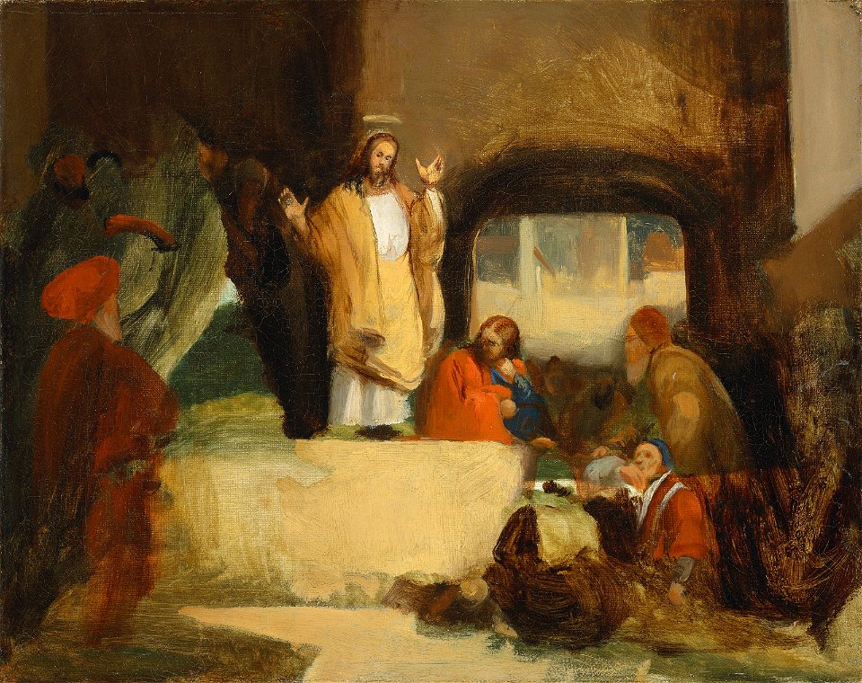 Richard parkes bonington after rembrandt christ preaching - unfinished070531)