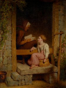 Richard Westall (1765-1836) - The Cottage Door, Instruction - RCIN 407584 - Royal Collection