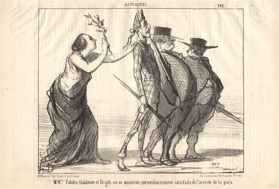 Richard Cobden; William Ewart Gladstone; John Bright by Honore Daumier