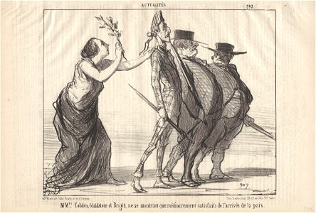 Richard Cobden; William Ewart Gladstone; John Bright by Honore Daumier
