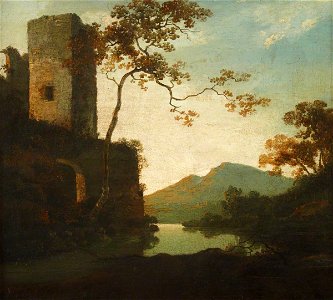 Richard Wilson (1713-1714-1782) - Classical Landscape with a Tower - 515563 - National Trust