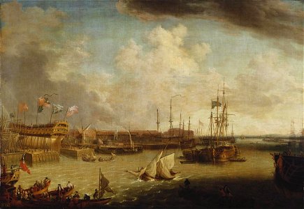 Richard Paton (1717-91) - The Dockyard at Portsmouth - RCIN 401543 - Royal Collection