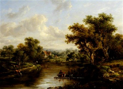 Richard H. Hilder (1813-1852) - A Bend in the River - 980566 - National Trust