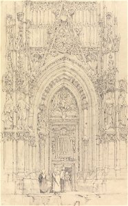 Richard Parkes Bonington - The Church of St. Wulfran, Abbeville- The North Door of the West Front - Google Art Project
